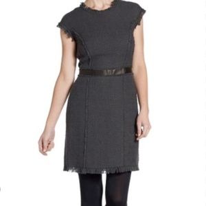 Rebecca Taylor Tweed + Leather Shift Dress